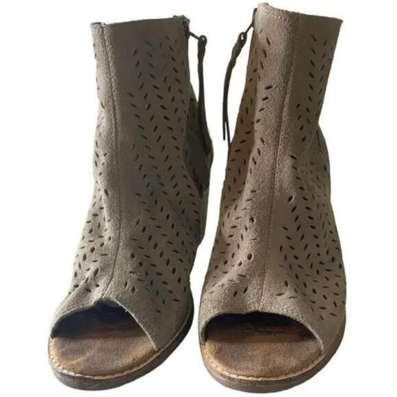 Toms Shoes Women's Size US 10 Heels Open Toe Side Zip Mesh Sandals - Picture 1 of 10